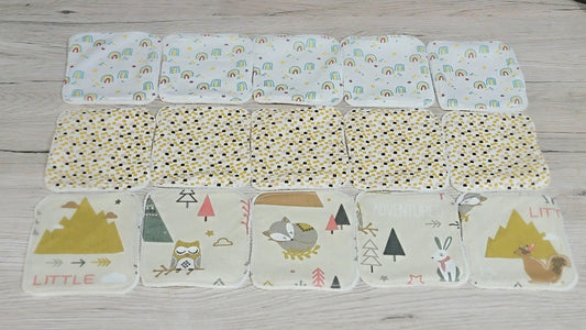 Lingettes lavable lot de 15