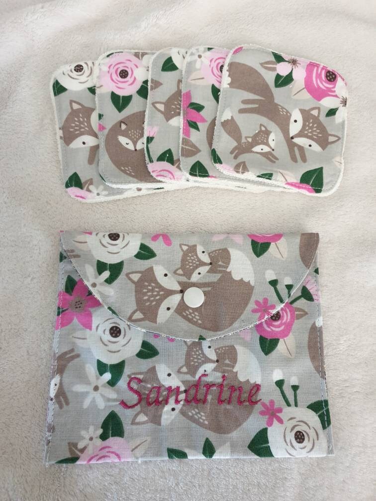 Lingettes lavable avec panière et pochette de transport
