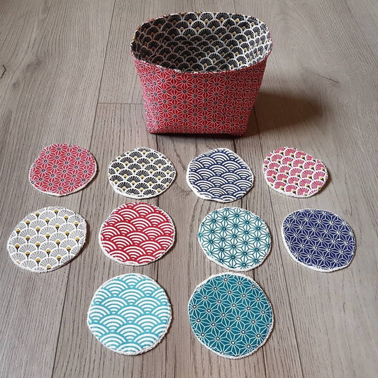 Set of 20 washable makeup remover pads, Oeko-Tex bamboo sponge with basket