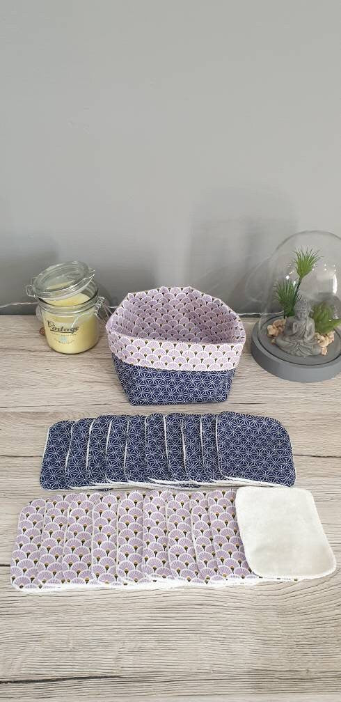 Washable makeup remover wipes with basket