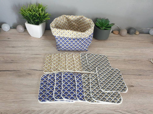 Washable bamboo wipes with basket