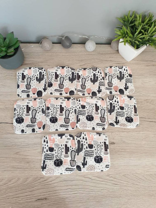Cactus cotton washable wipes x10