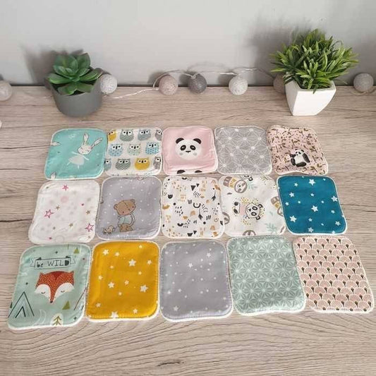 Bamboo washable baby wipes x15