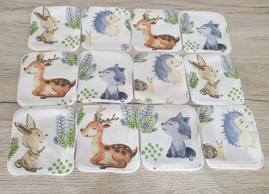 Washable heart wipes for babies and women x12