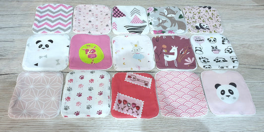 15 washable bamboo wipes