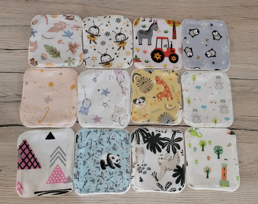 12 washable heart-shaped baby wipes for women