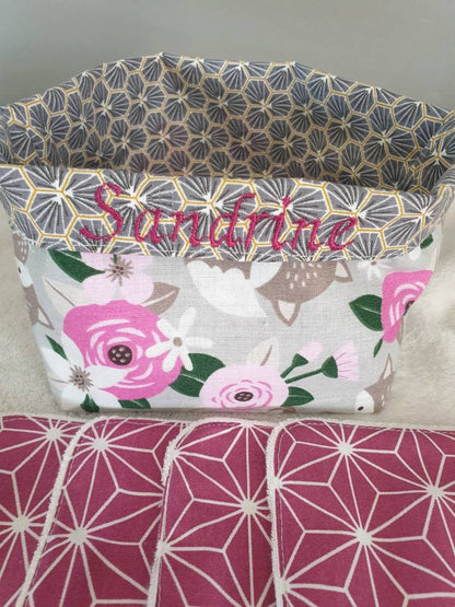 Lingettes lavable avec panière et pochette de transport