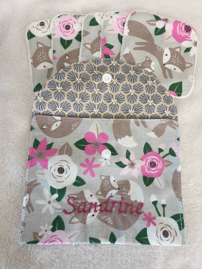 Lingettes lavable avec panière et pochette de transport