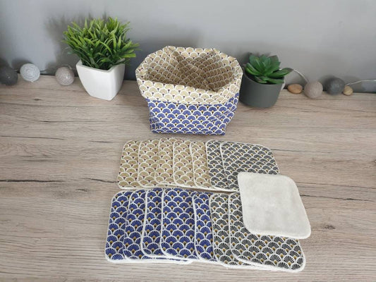 Washable bamboo wipes with basket