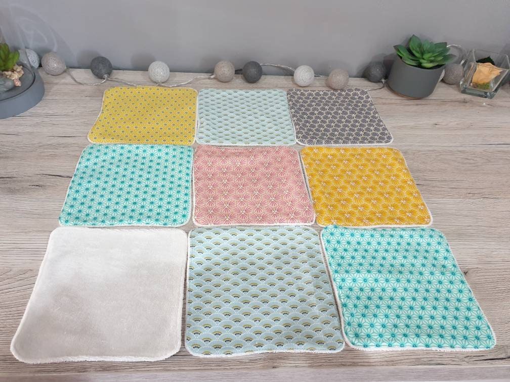 washable diapers / wipes 15x15cm floral
