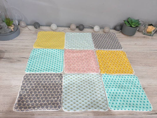 washable diapers / wipes 15x15cm floral