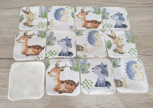 Washable heart wipes for babies and women x12