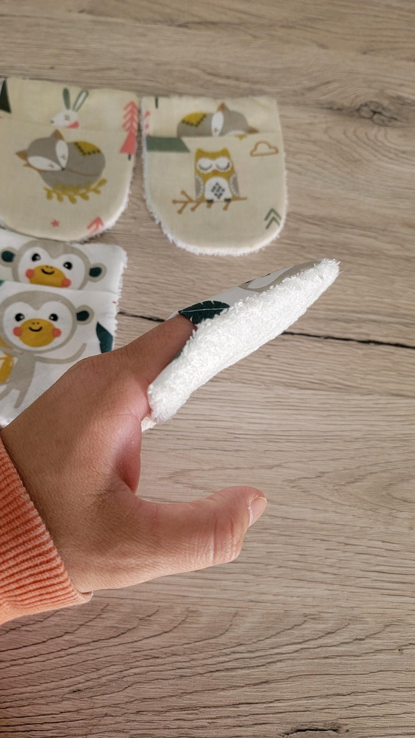 Washcloth wash mitt 2 years set of 4