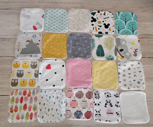 20 washable bamboo wipes
